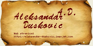 Aleksandar Dušković vizit kartica